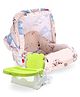 Babyhug Spring 5 in 1 Carry Cot Cum Rocker With Mosquito Net - Cream AND Babyhug Raise Me Up Baby Booster Seat With Adjustable Food Tray & 3 Point Safety Harness - Green White