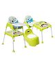Babyhug Teeny Tiny Potty Chair With Lid  AND Babyhug 3 in 1 Play & Grow High Chair With 5 Point Safety Harness & Anti-Slip Base (Green)