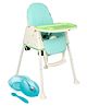 Babyhug 3 in 1 Comfy High Chair  - Green AND Babyhug Feeding Bowl With Spoon - Turquoise Green