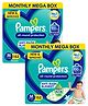 Pampers Pant Style Medium Size Diapers Monthly Box Pack - 152 Pieces - (Pack of 2)