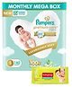 Pampers Premium Care Pant Style Diapers Small Size Monthly Pack - 140 Pieces & Babyhug Premium Baby Wipes - 80 Pieces