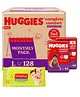 Huggies Wonder Pants Diaper Monthly Pack Large Size - 128 Pieces & Babyhug Premium Baby Wipes - 80 Pieces