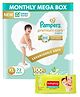 Pampers Premium Care Pant Style XL Size Diapers Monthly Pack - 72 Pieces & Babyhug Premium Baby Wipes - 80 Pieces