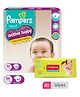 Pampers Active Baby Diapers Medium - 62 Pieces & Babyhug Premium Baby Wipes - 80 Pieces