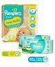 Pampers Active Baby Diapers New Born - 72 Pieces & Pampers Baby Wipes with Aloe - 144 pcs