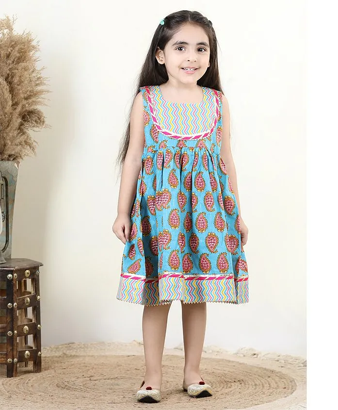 https://cdn.fcglcdn.com/brainbees/images/products/kinder-kids-sleeveless-jaipuri-floral-motif-printed-fit-and-flare-gota-embellished-lace-dress-blue-14123896a.webp