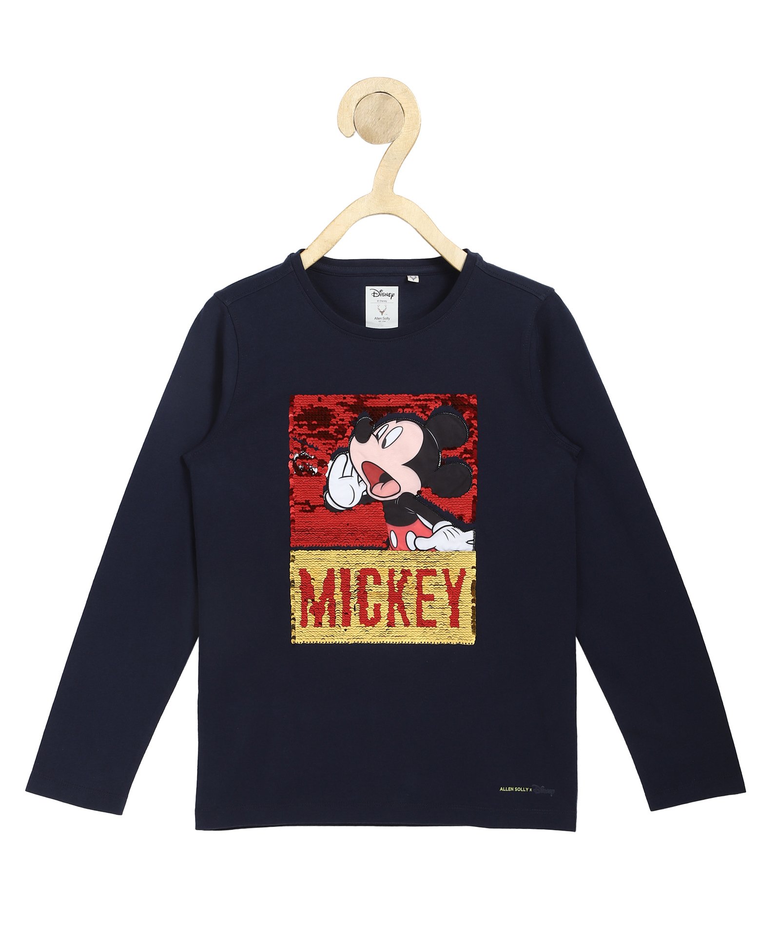 Buy Allen Solly Junior Full Sleeves Tee Mickey Mouse Print - Navy for Boys  (9-10 Years) Online in India, Shop at  - 10001066