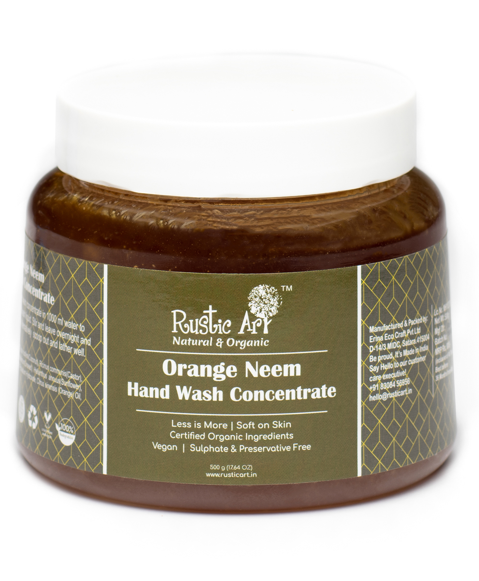 Rustic Art Organic Orange Neem Hand Wash Concentrate - 500 gm-picture-31