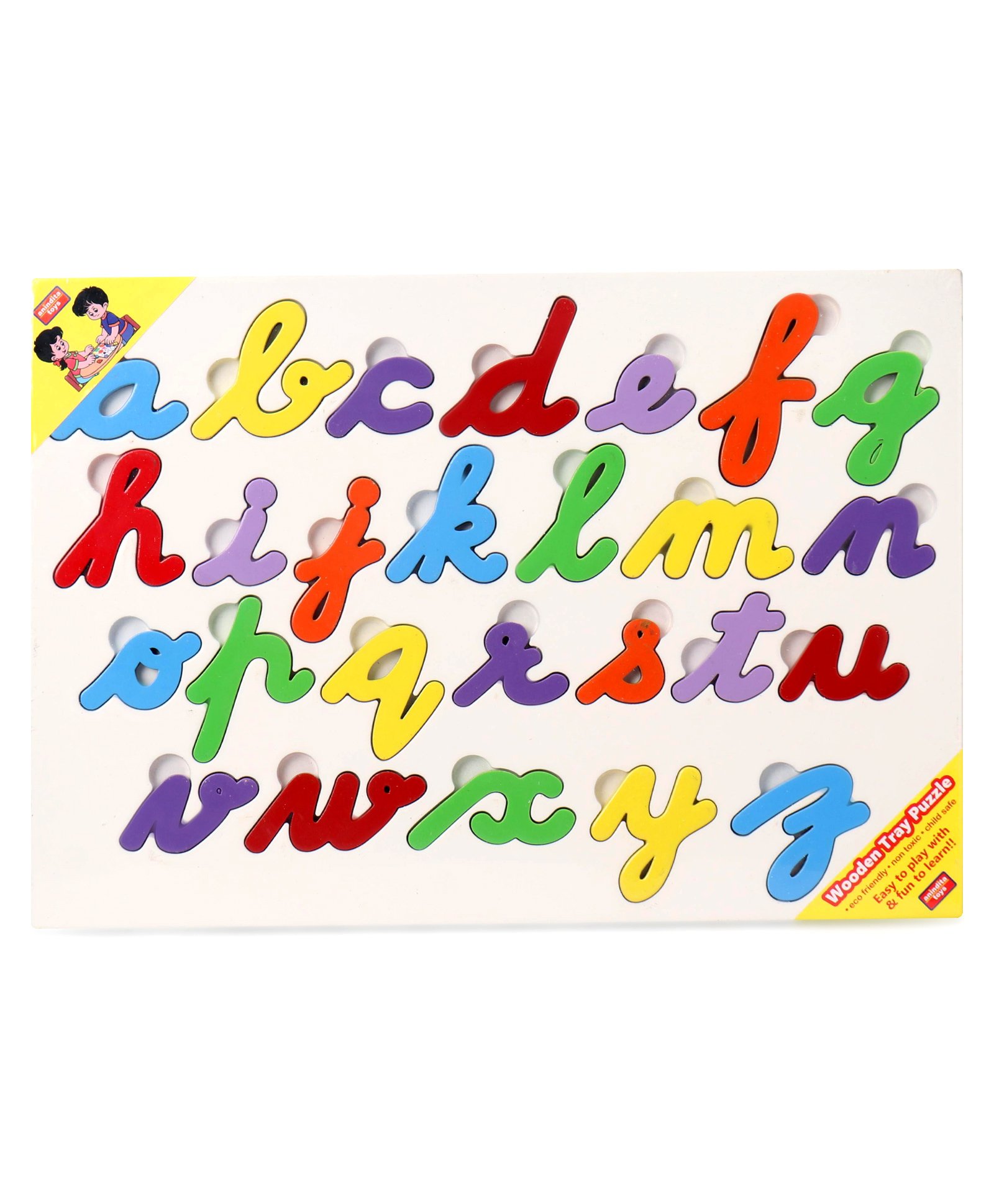 Anindita Toys Cursive Small Alphabets With Thumbcuts Multicolour - 26 Pieces-image-38