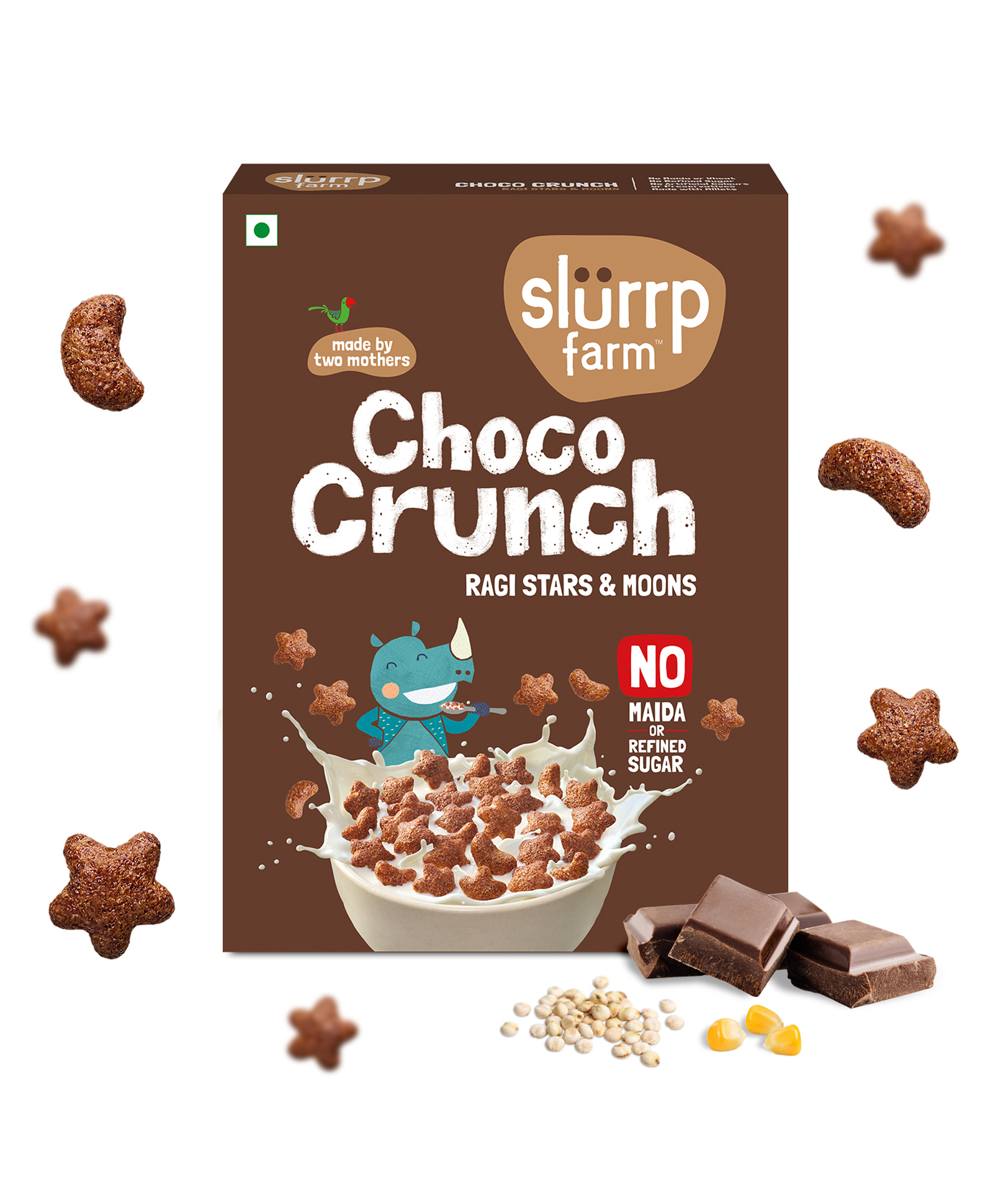 Slurrp Farm Choco Crunch Cereal No Maida, No Refined Sugar Ragi Stars and Moons 400 gm