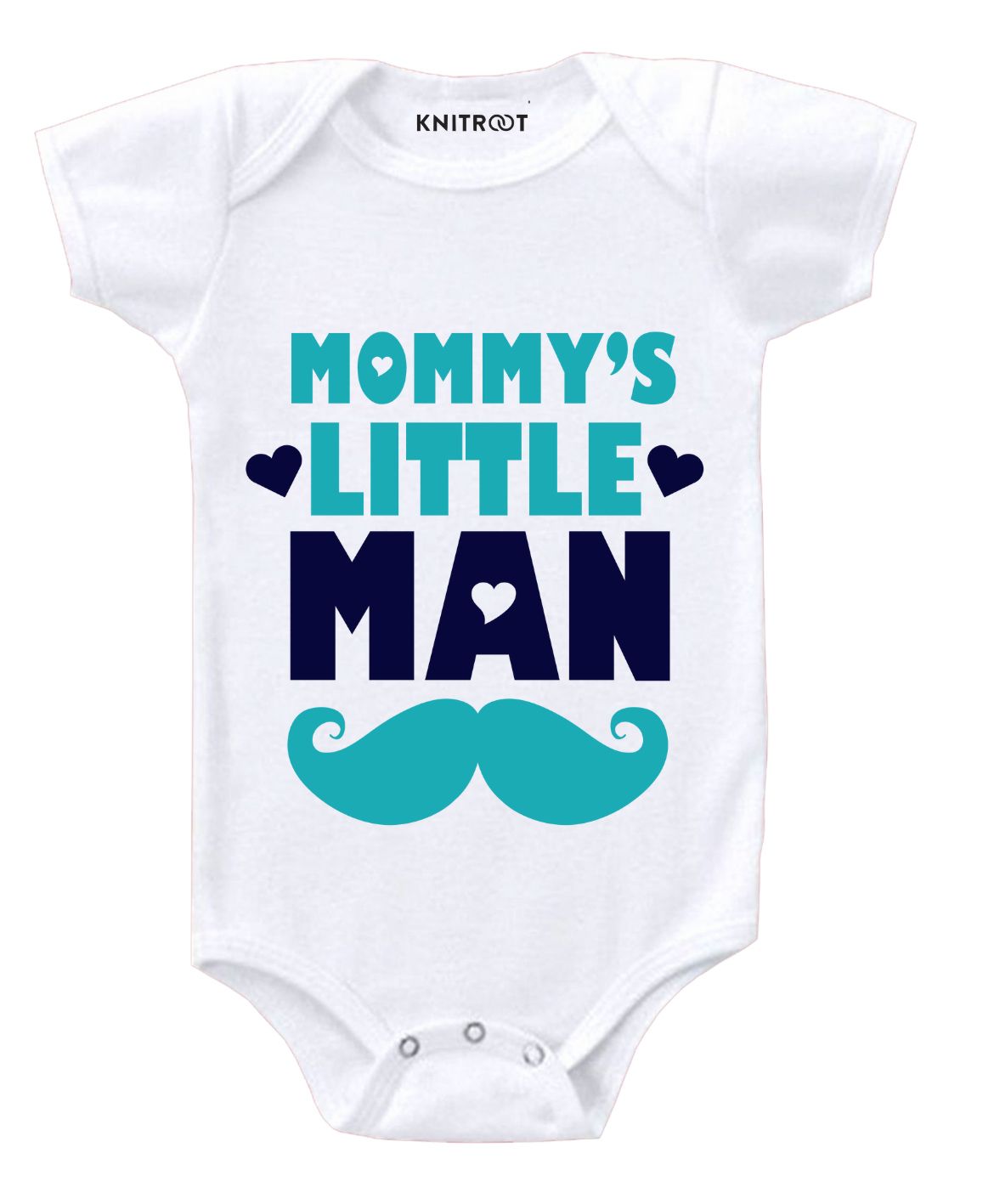 KNITROOT Short Sleeves Mommy's Little Man Printed Onesie - White-picture-12