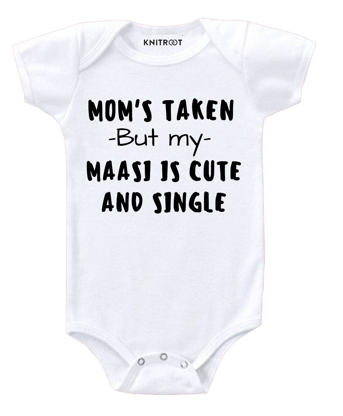 KNITROOT Short Sleeves Massi Is Cute Printed Onesie - White-image-17
