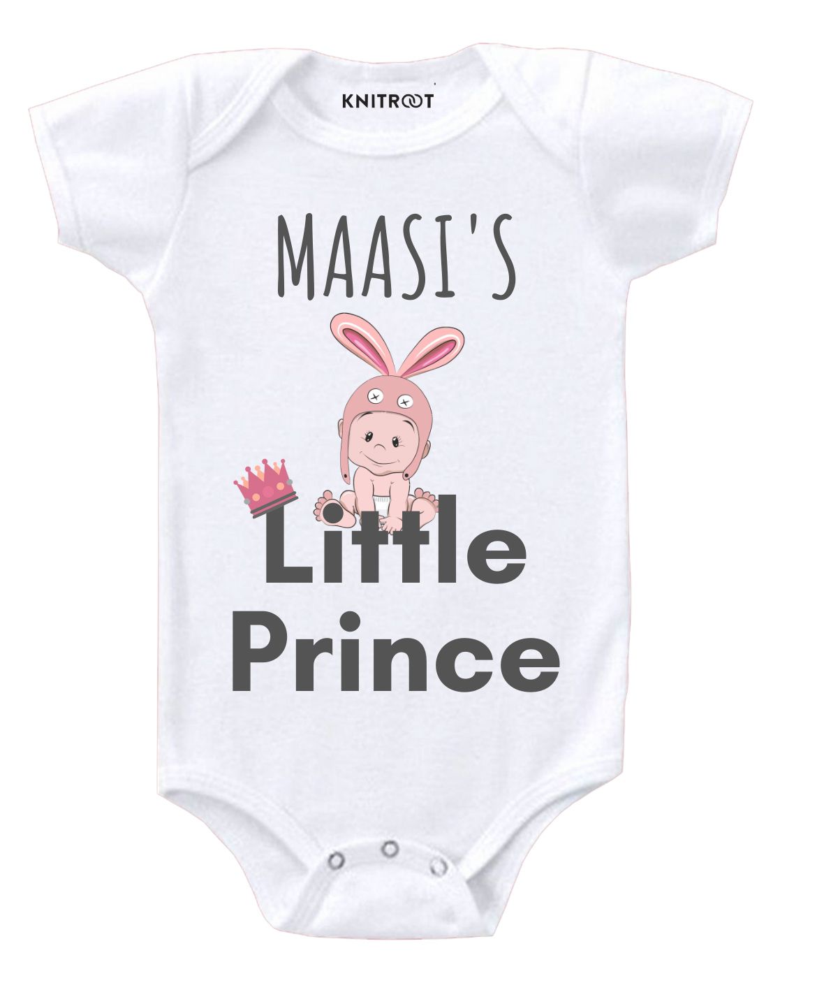 KNITROOT Short Sleeves Mass's Little Prince Printed Onesie - White-picture-20