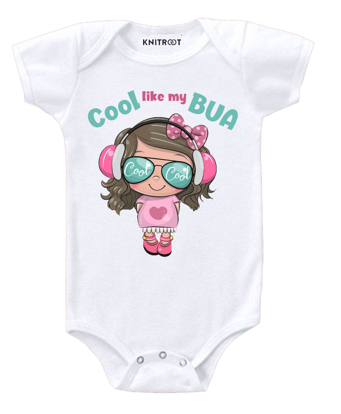 KNITROOT Short Sleeves Cool Like Bua Printed Onesie - White-image-2