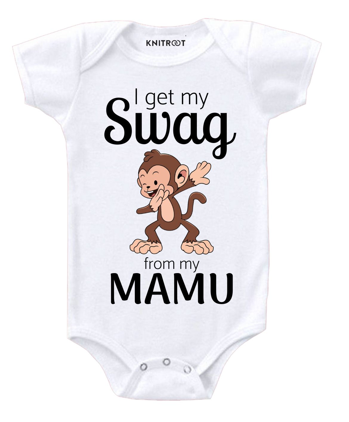 KNITROOT Swag Mamu Print Short Sleeves Onesie - White-picture-14
