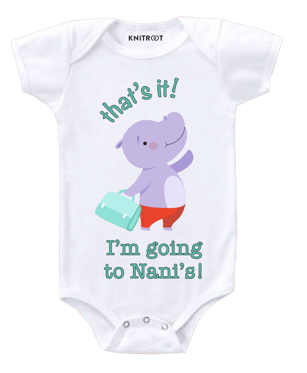 KNITROOT Going To Nani Print Short Sleeves Onesie - White-image-25