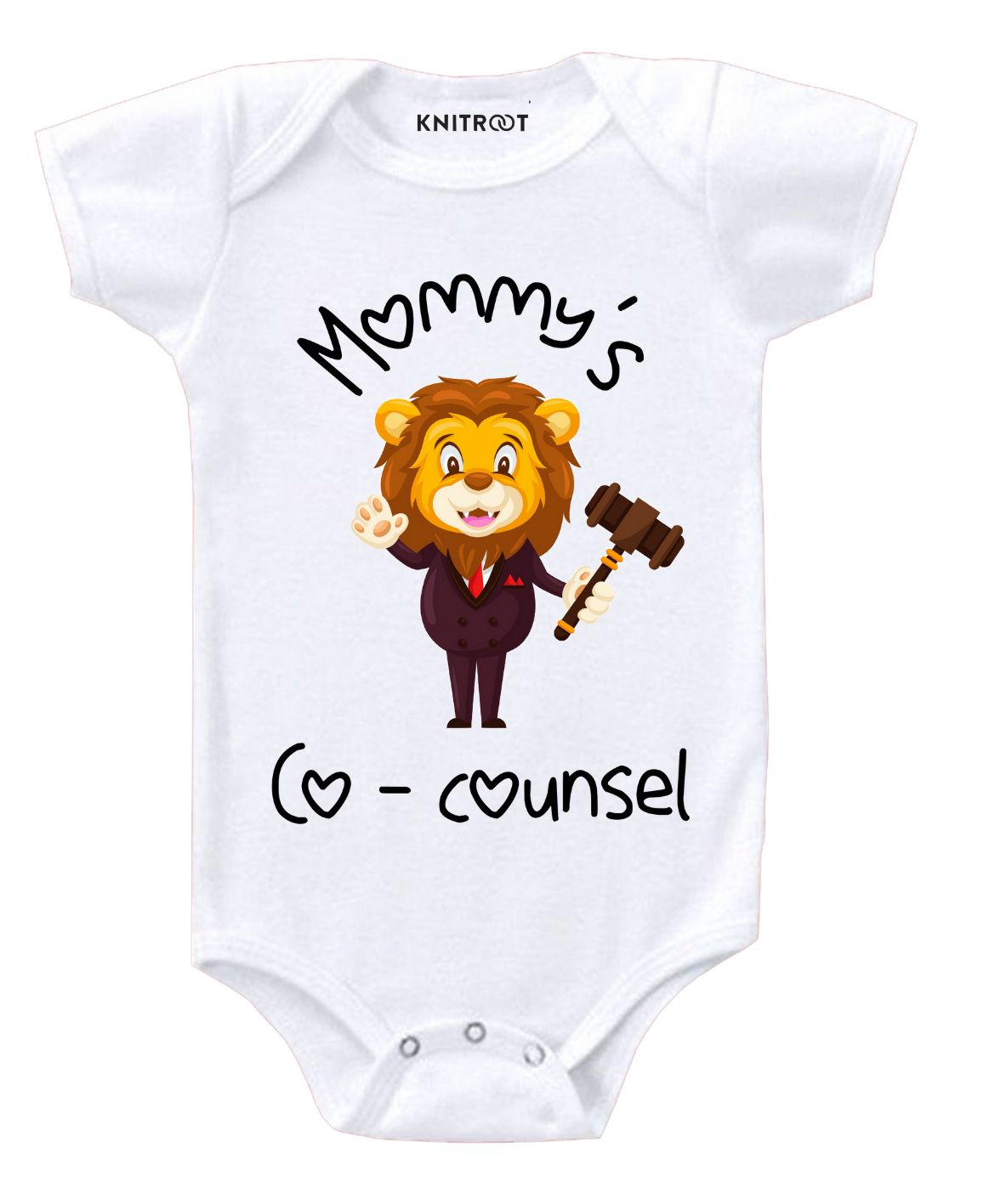KNITROOT Short Sleeves Mommy Co Counsel Print Onesie - White-picture-17