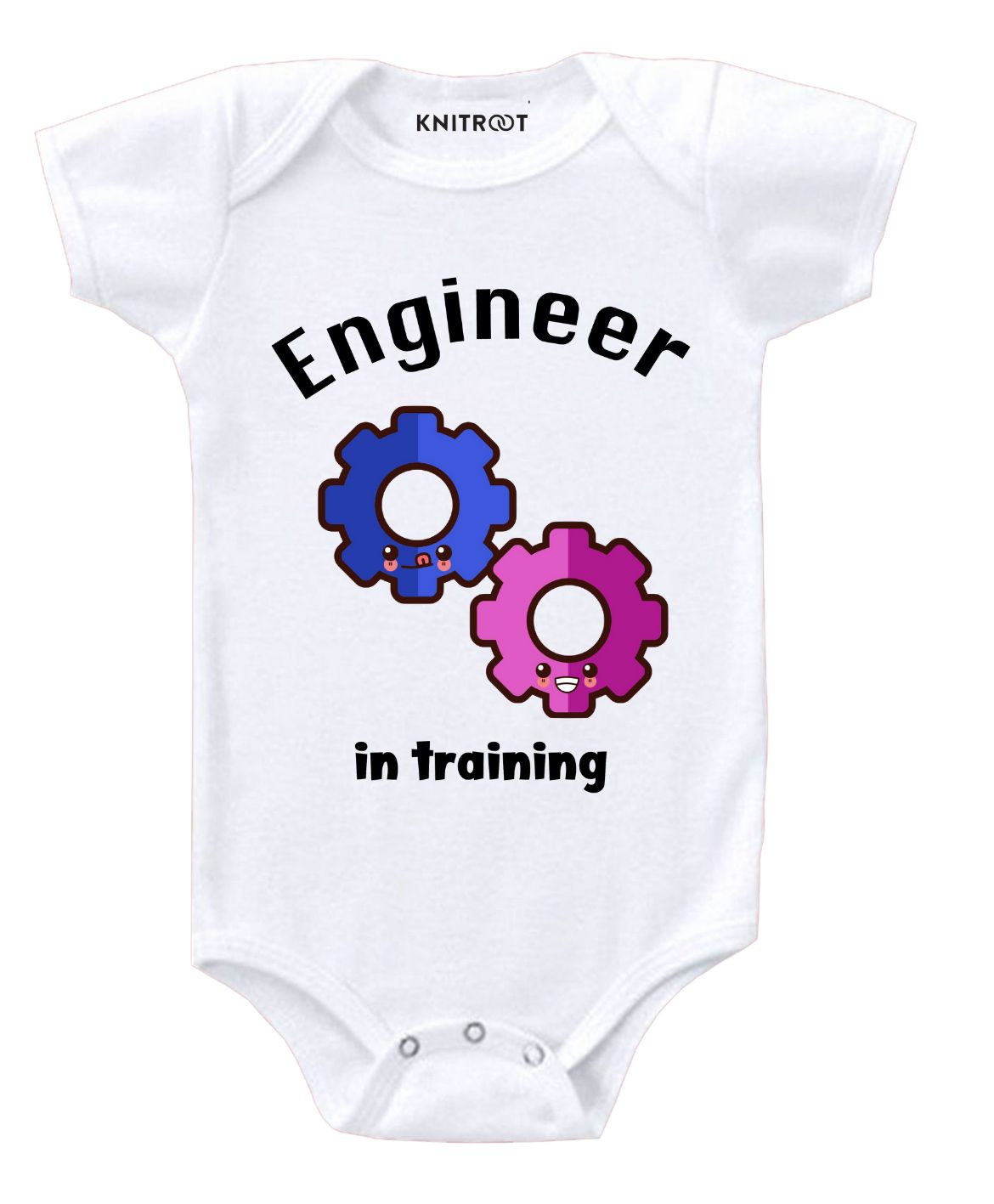KNITROOT Short Sleeves Engineer Print Onesie - White-image-10