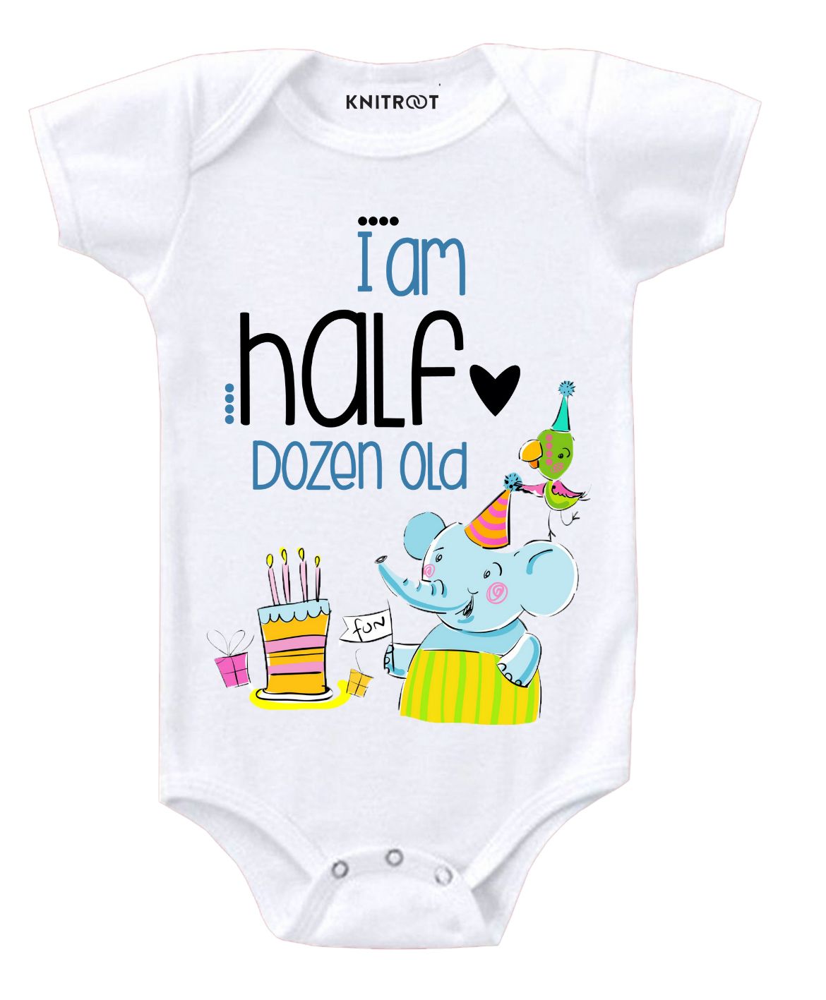 KNITROOT Half Dozen Old Short Sleeves Onesie - White-image-2