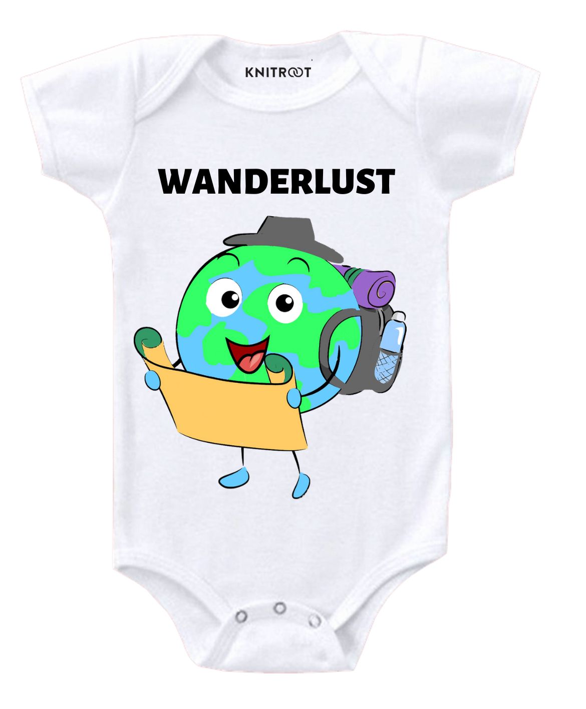 KNITROOT Wanderlust Print Short Sleeves Onesie - White-picture-14