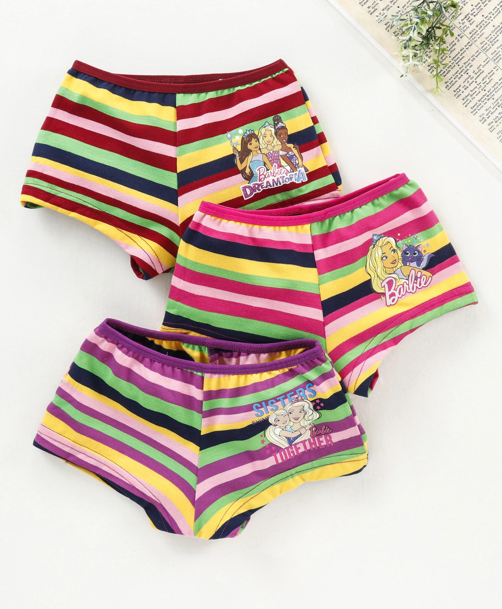 Red Rose Panties Barbie Print Pack of 3 - (Color May Vary)-image-27