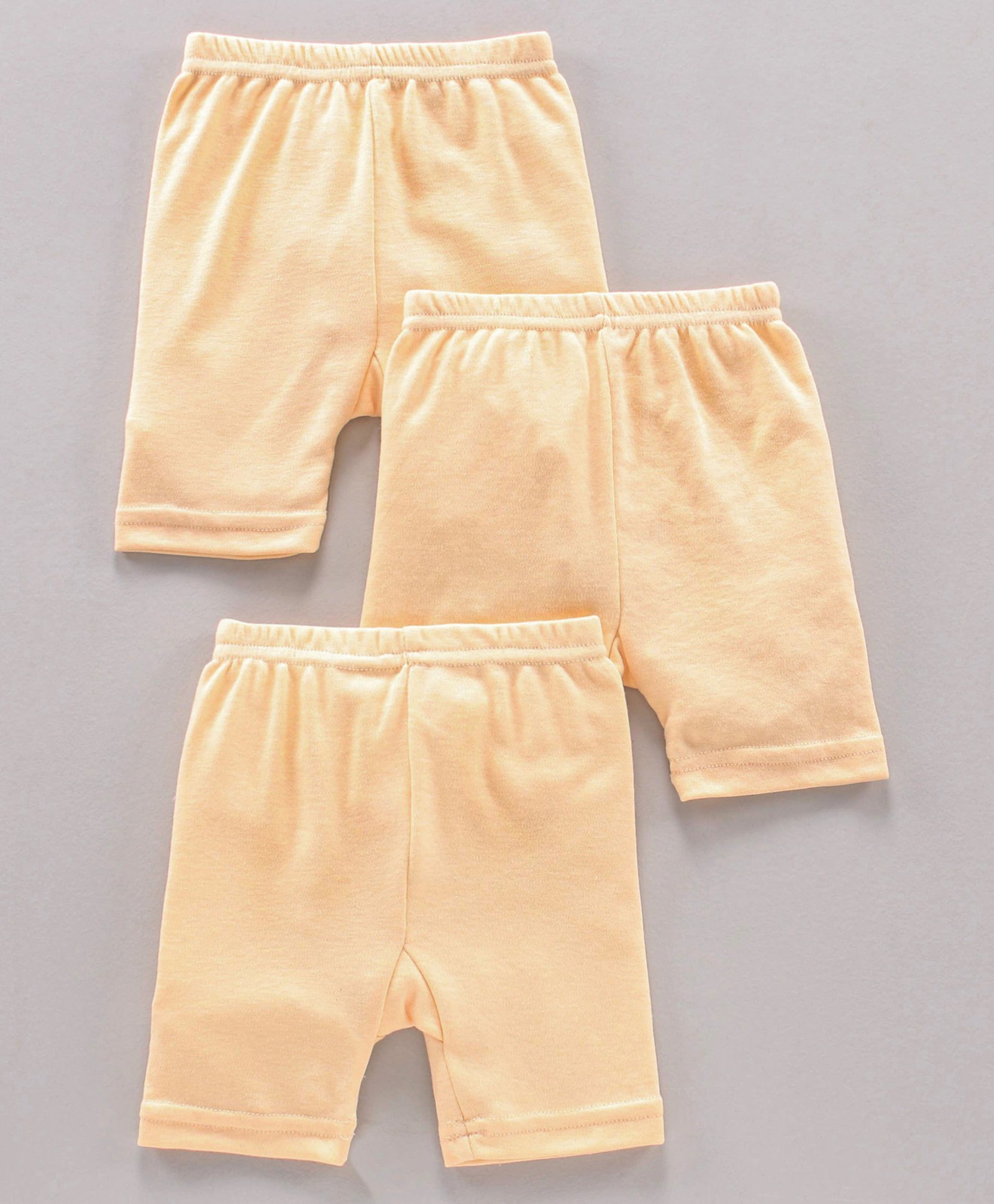 Red Rose Cotton Cycling Shorts Solid Pack of 3 - Cream-image-2