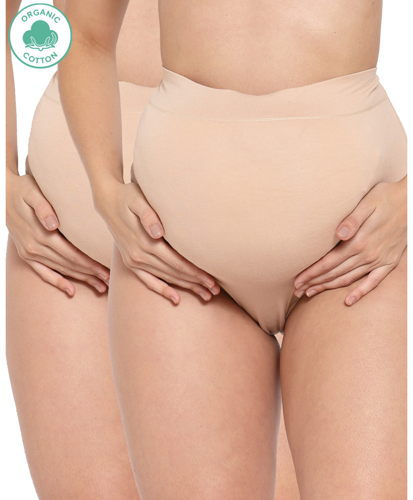 Inner Sense Organic Cotton Antimicrobial V Band Panty Pack Of 2 - Beige-picture-14