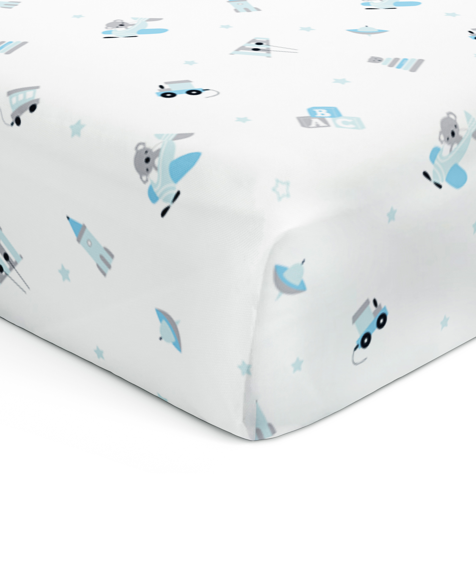 The White Cradle Flat Bed Sheet for Baby Cot & Mattress Koala Print - Blue-image-6