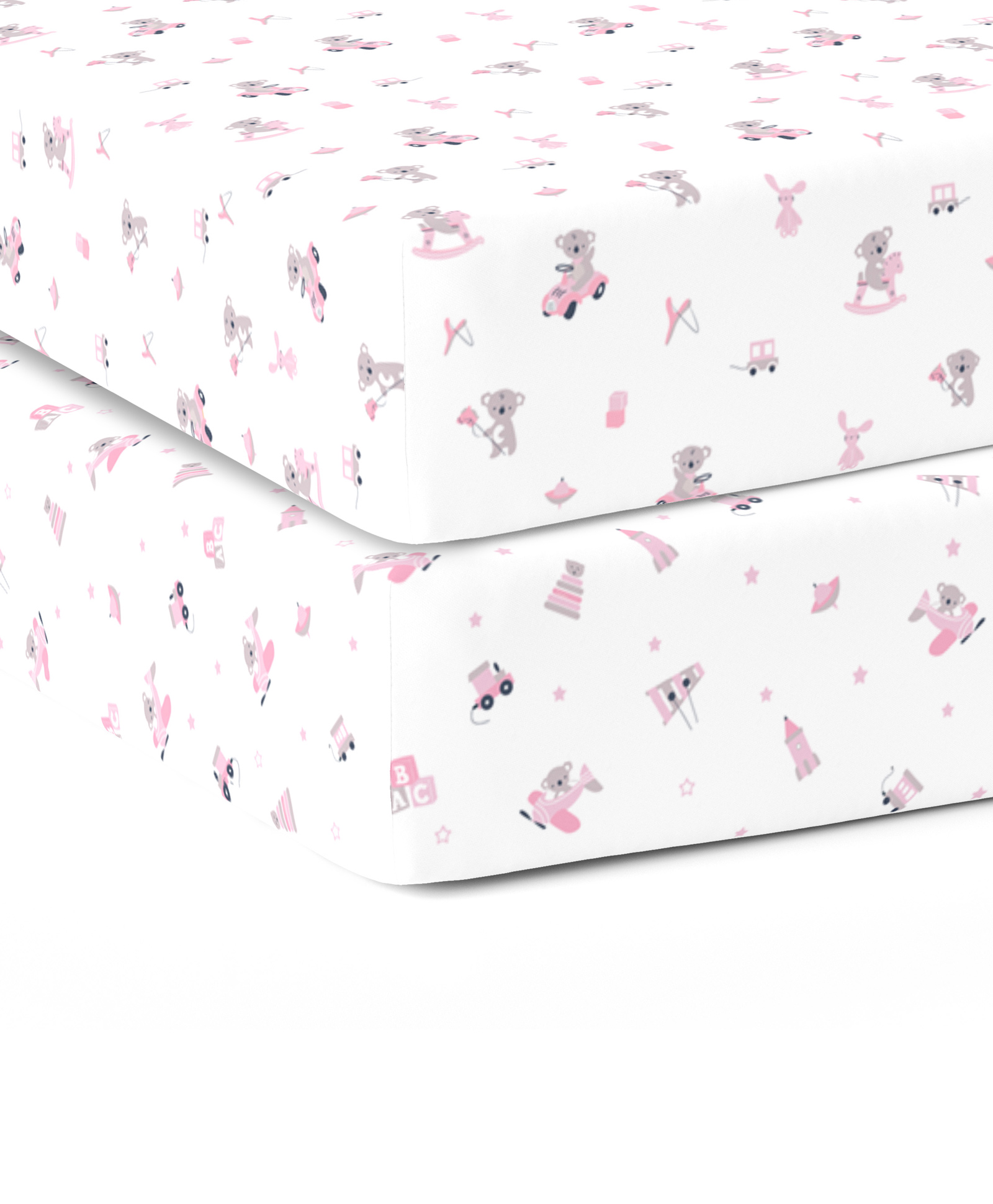 The White Cradle Pure Organic Cotton Fitted Cot Sheet Pack of 2 - Multicolour-image-32