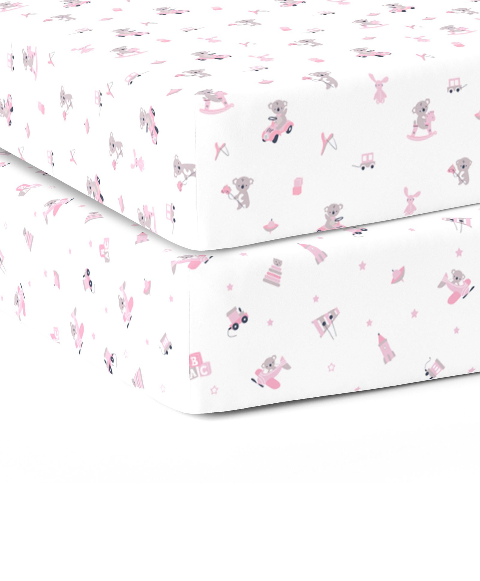 The White Cradle Pure Organic Cotton Fitted Cot Sheet Pack of 2 - Multicolour-image-33