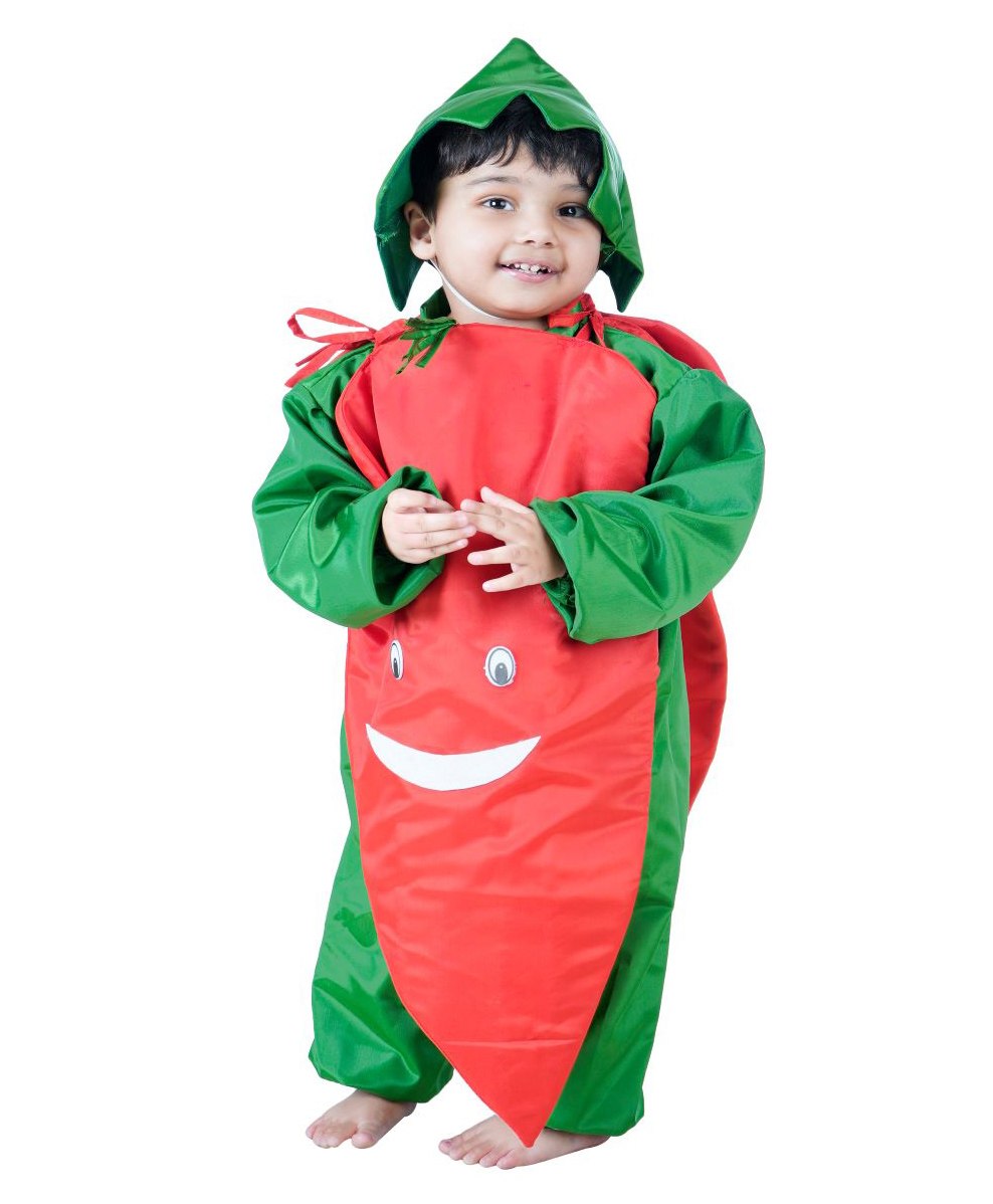 BookMyCostume Full Sleeves Carrot Vegetable Fancy Dress Costume - Red-image-25