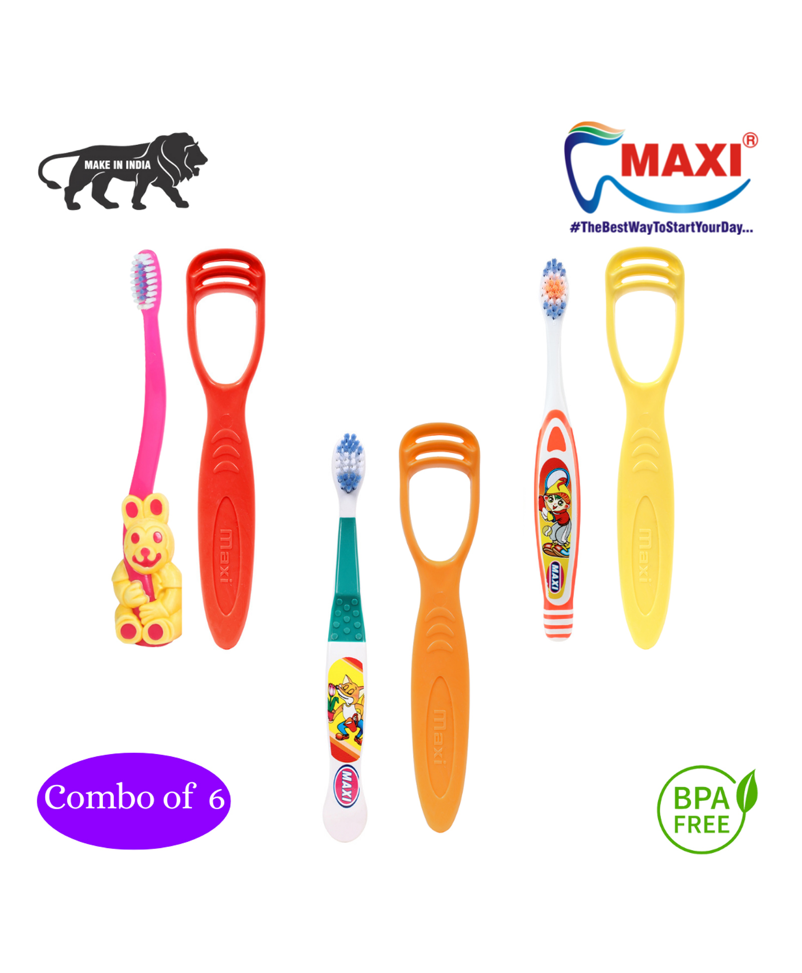 MAXI Junior Oral Care Combo Pack of 6 - Multicolor-image-41