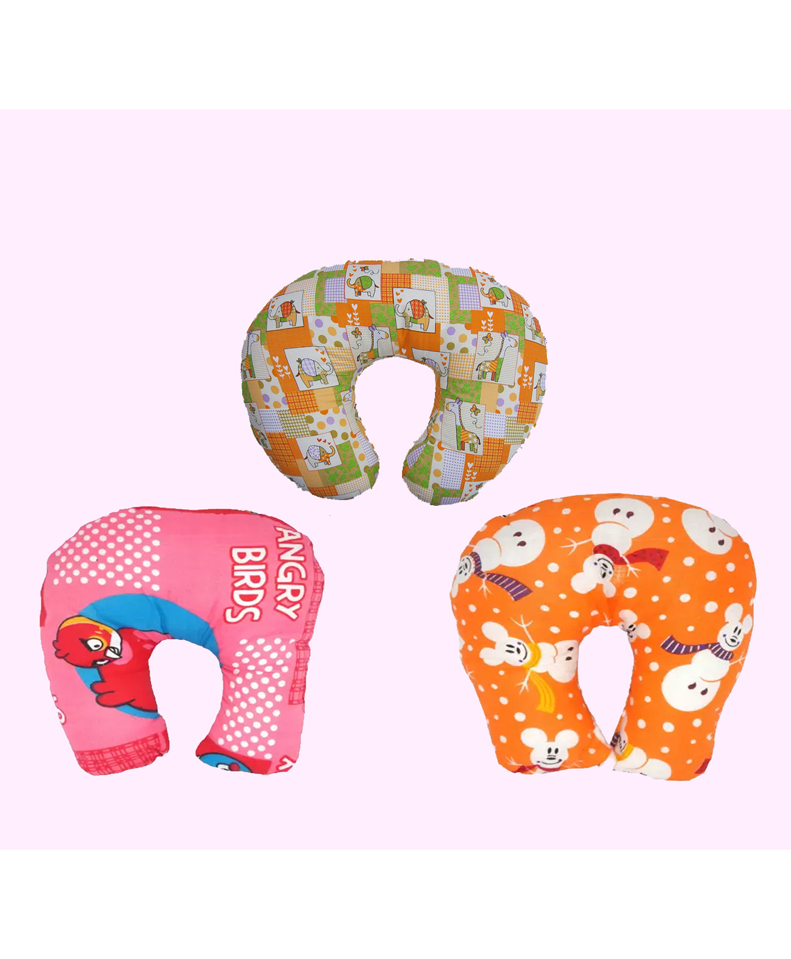 Muren Printed Cotton Anti Roll Pillow Pack Of 3 - Multicolour-picture-24
