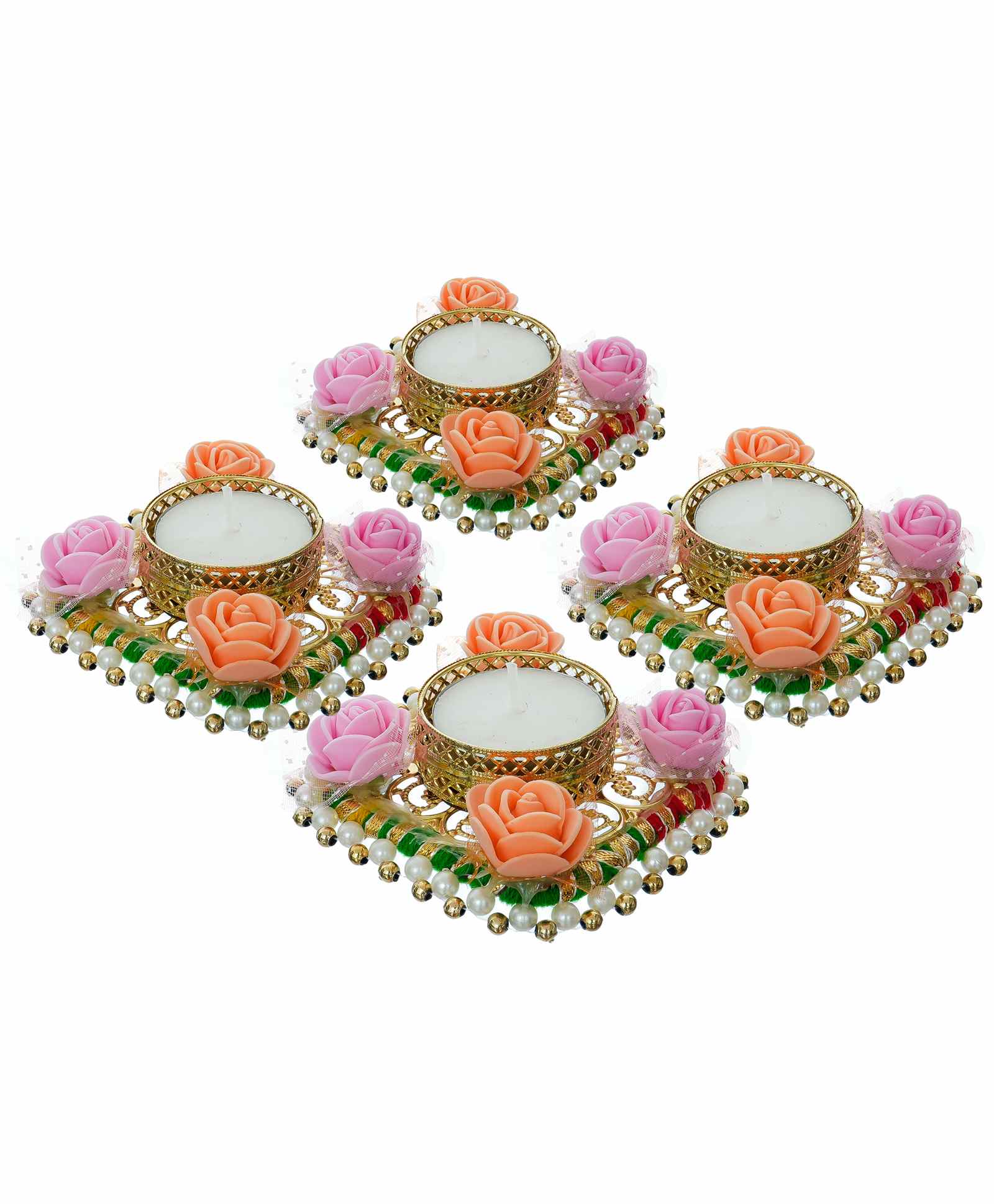 Divyakosh Decorative Diwali Diya Pack Of 4 - Multicolor-image-13