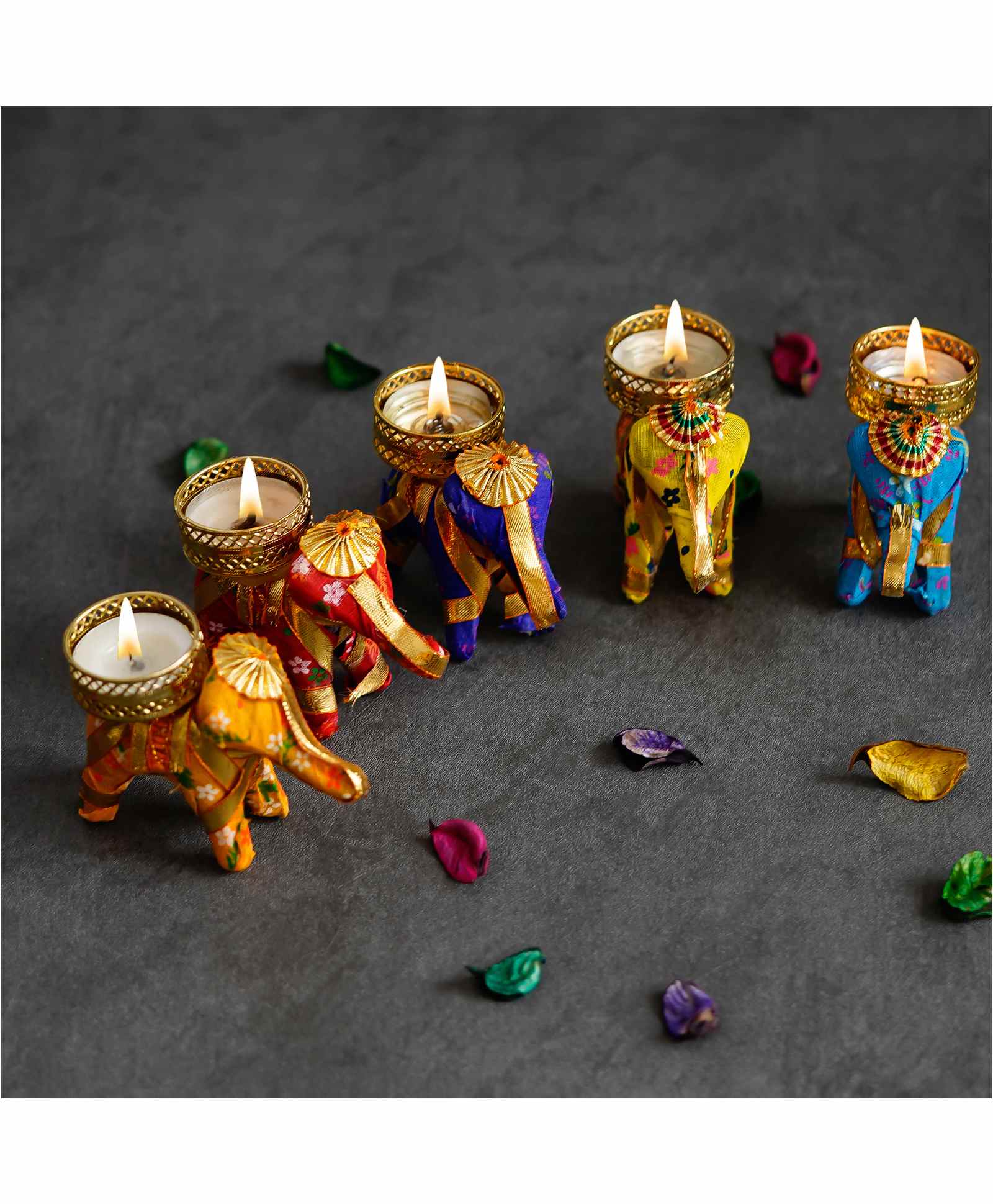 Divyakosh Decorative Diwali Diya Pack Of 5 - Multicolor-picture-13