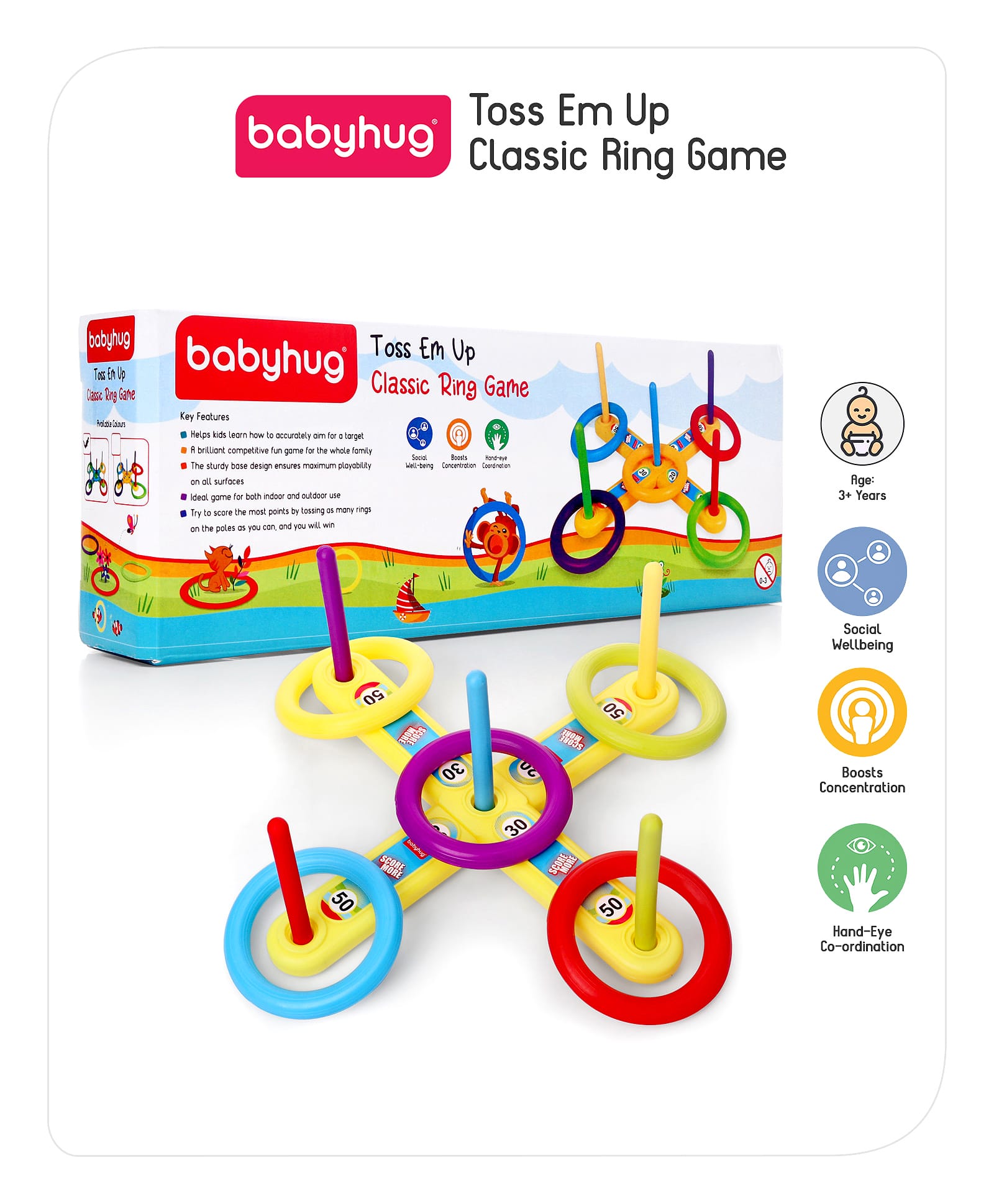 Babyhug Toss Em Up Classic Ring Game - Green-image-40