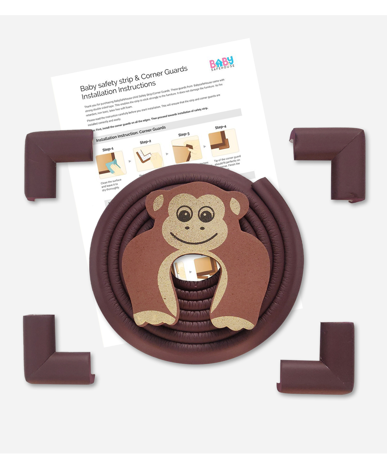 BabySafeHouse Multi Edge Guard and Corner Protector - Brown-image-40