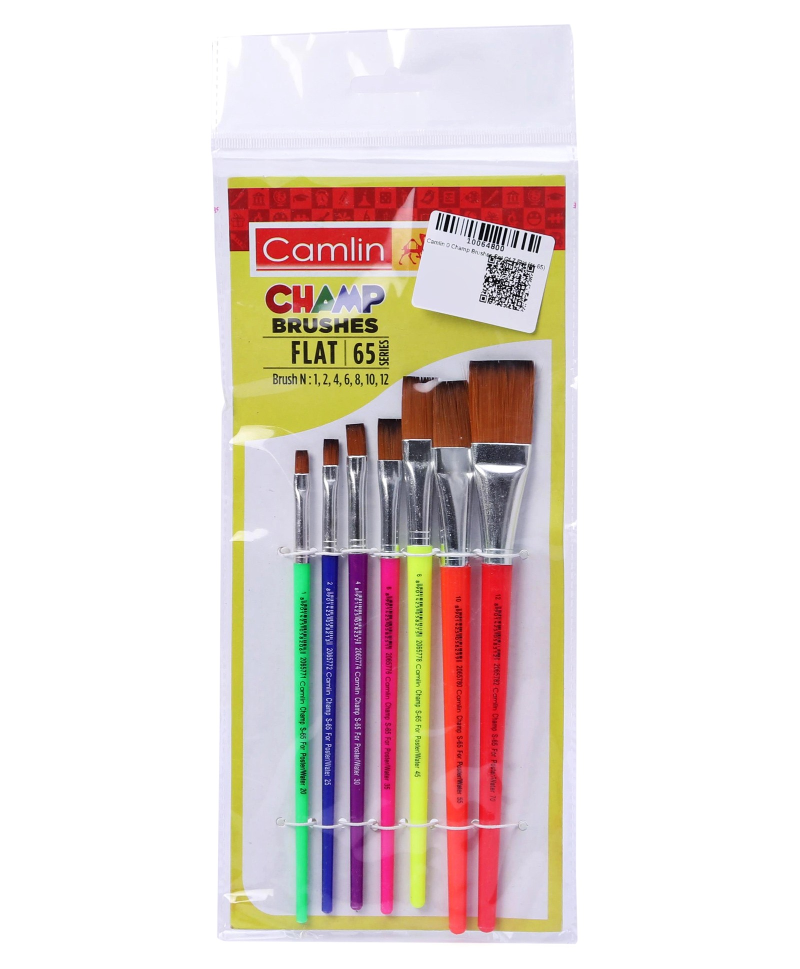 Camlin Champ Brushes Series 65 Pack of 7 Flat Brushes - Multicolor-image-28