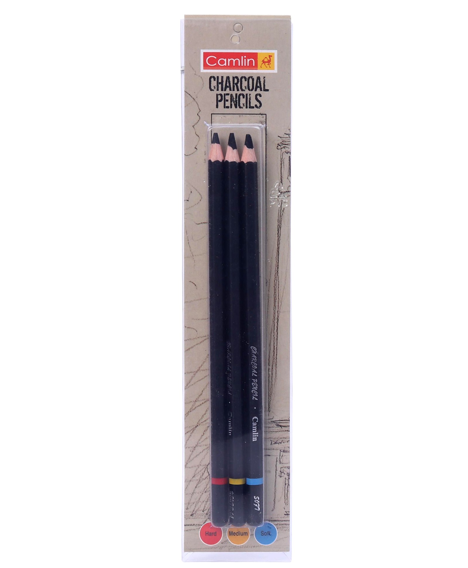 Camlin Charcoal Pencils Pack of 3 - Black-image-9