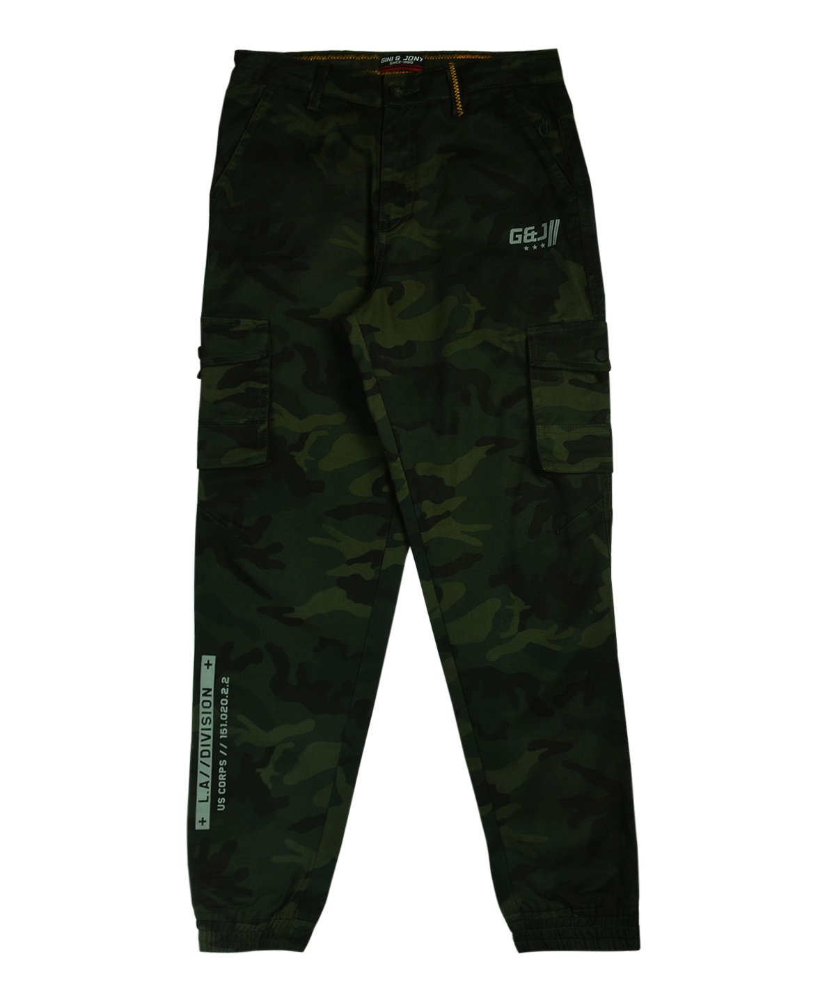 GINI & JONY Full Length Trouser Camo Print - Olive-picture-15