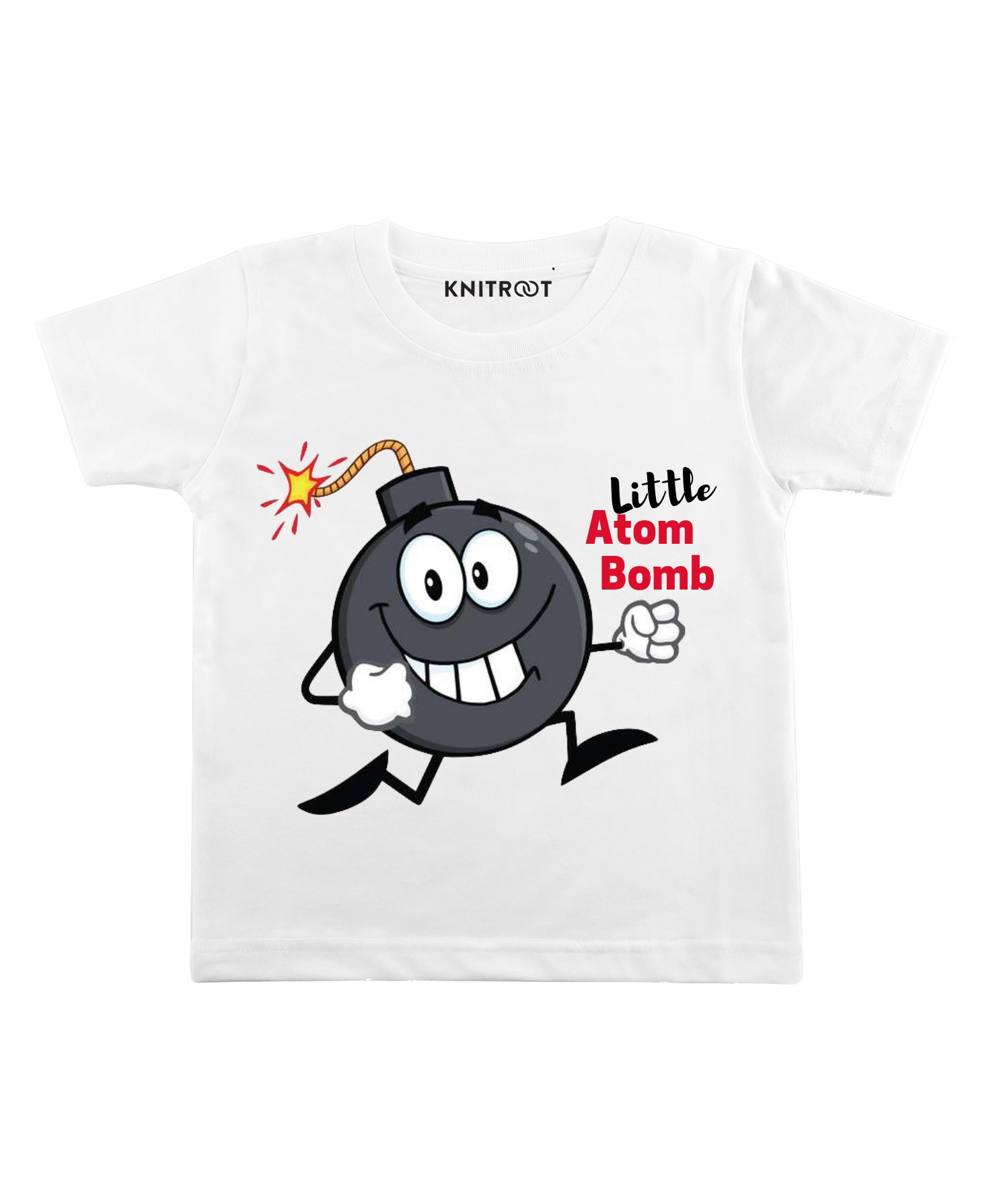 KNITROOT Half Sleeves Little Bomb Printed Tee - White-picture-28