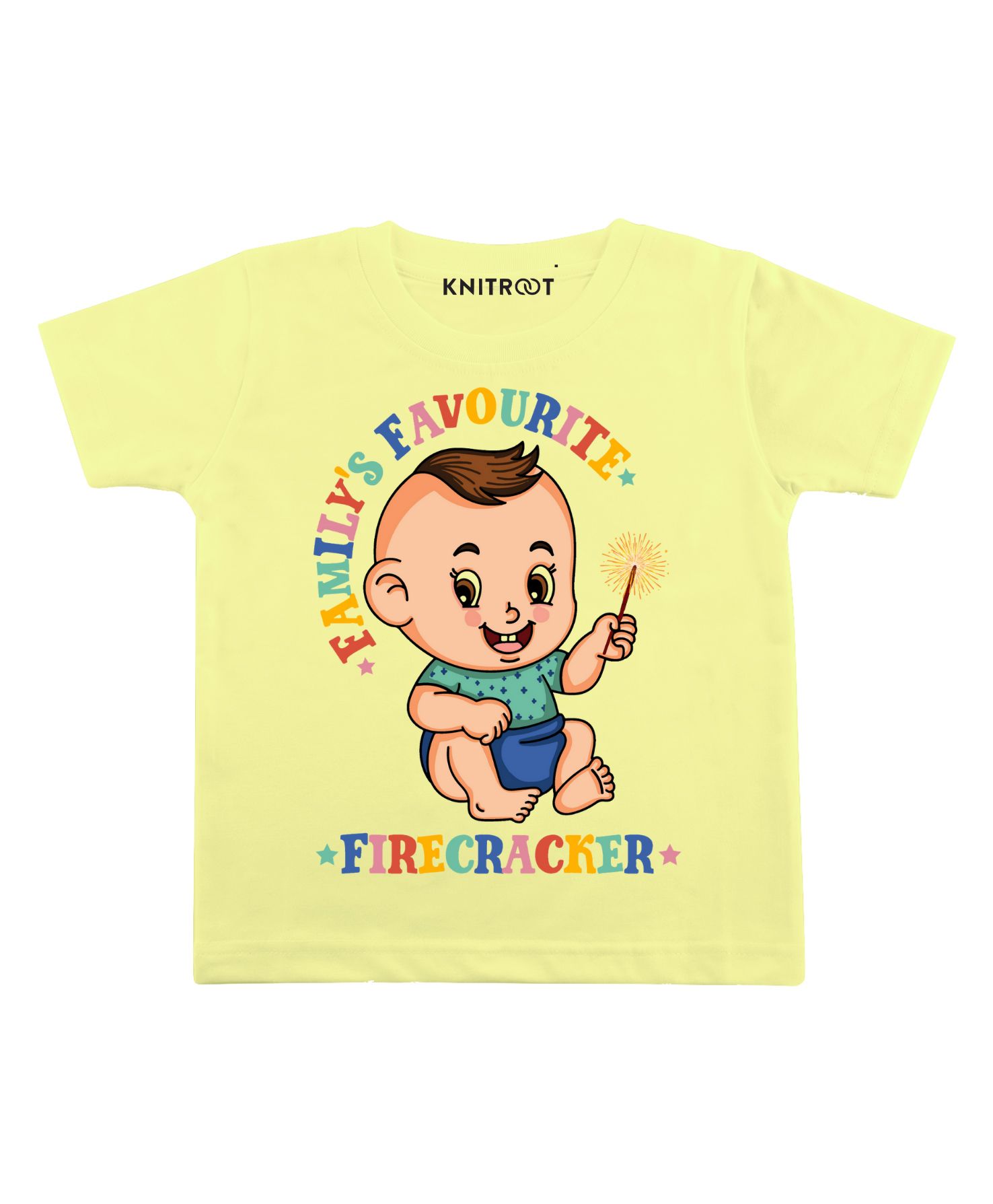 KNITROOT Half Sleeves Family Favourite Print Tee - Yellow-image-49