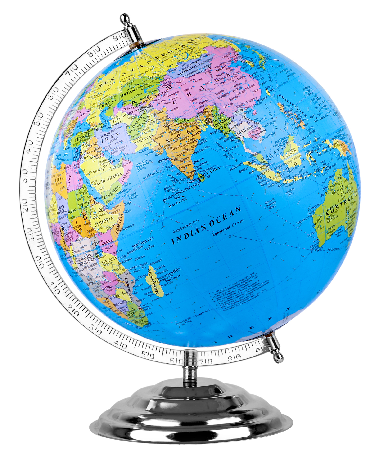 Fiddlerz Globe Educational Metal Base Globe - Multicolour-image-49