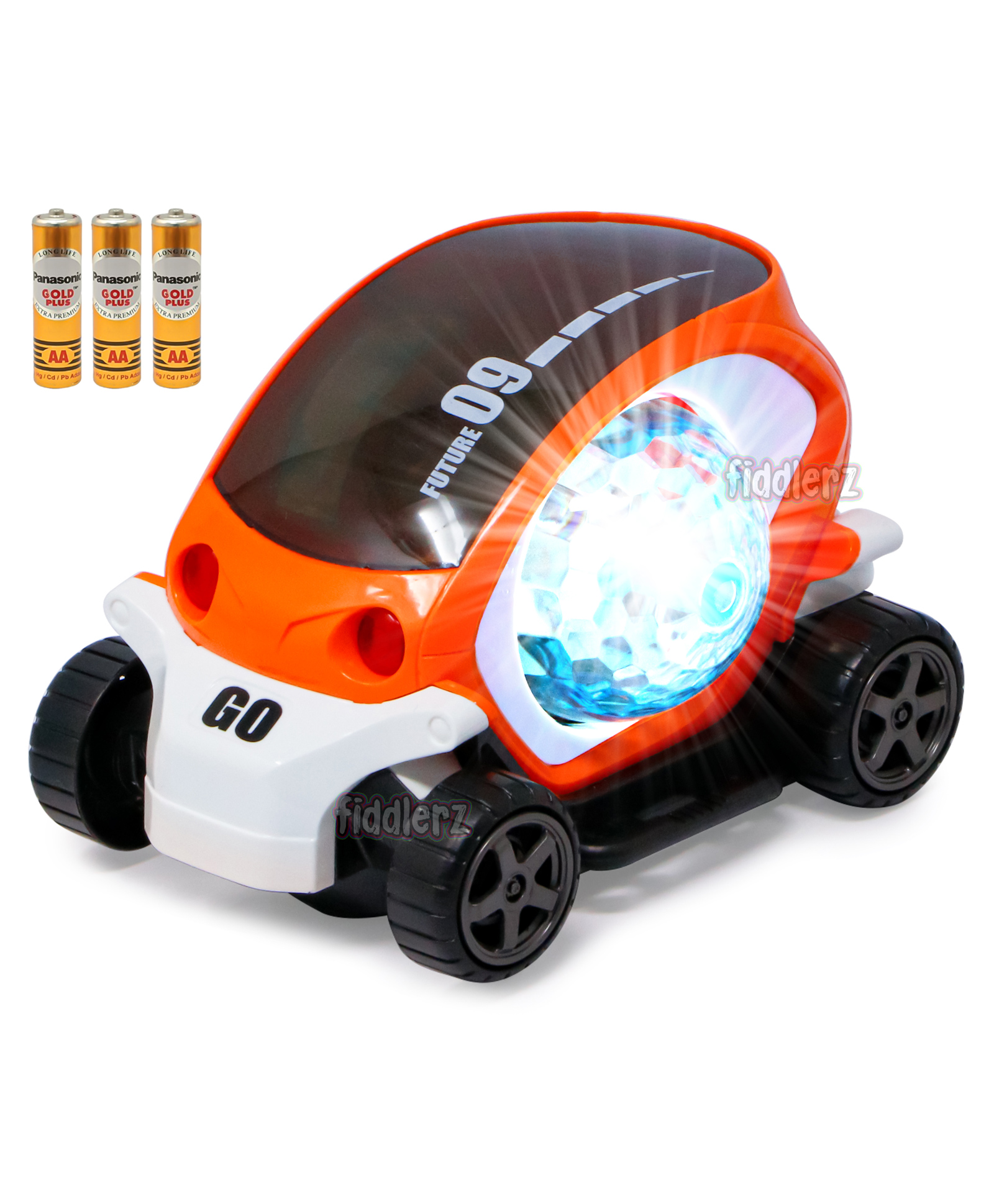Fiddlerz 360 Degree Rotating Stunt Bump and Go Car - Multicolour-picture-10