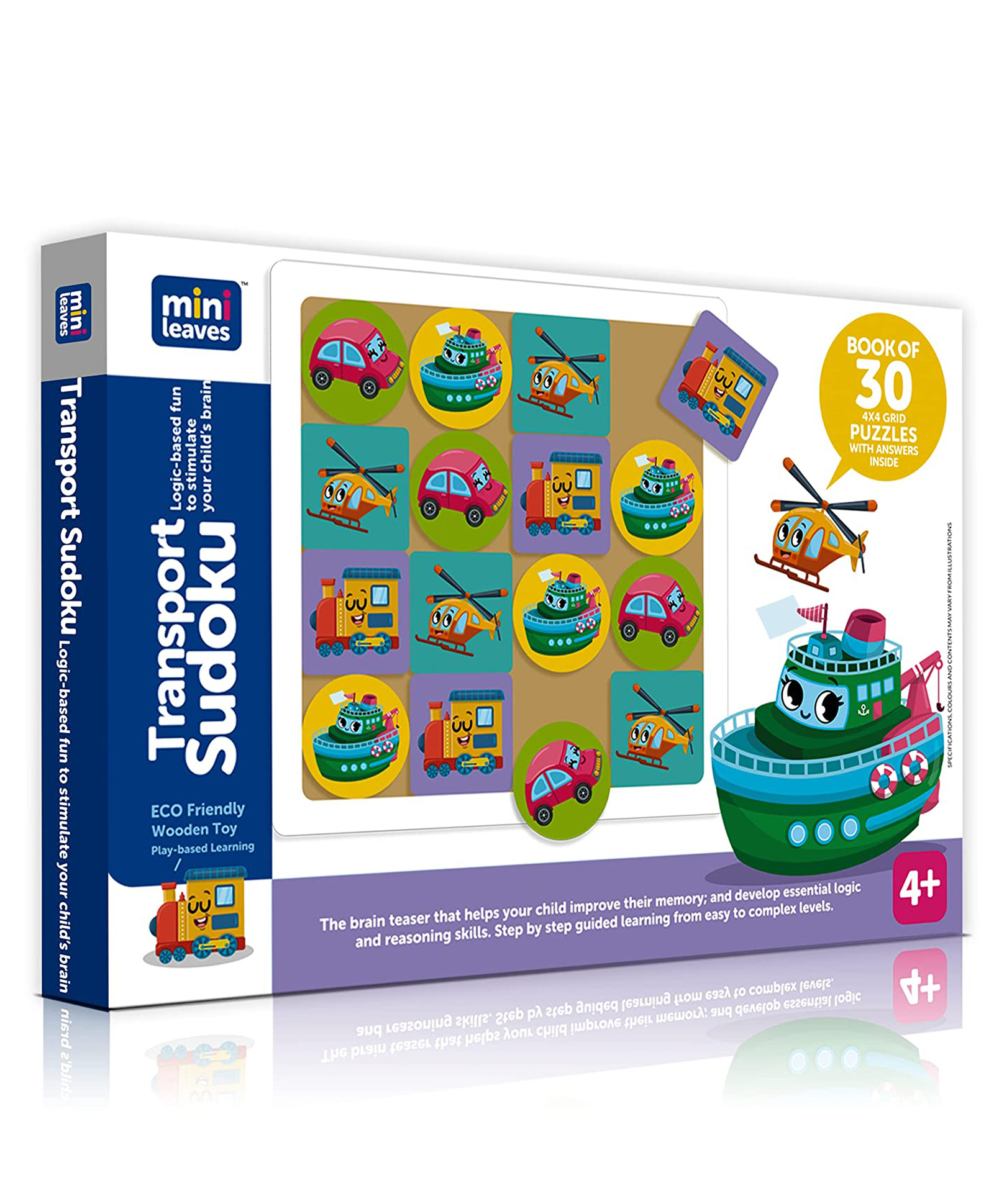 minileaves Mini Leaves Transport Wooden Sudoku Brain Developmenet Wooden Board Game Level 2-picture-23