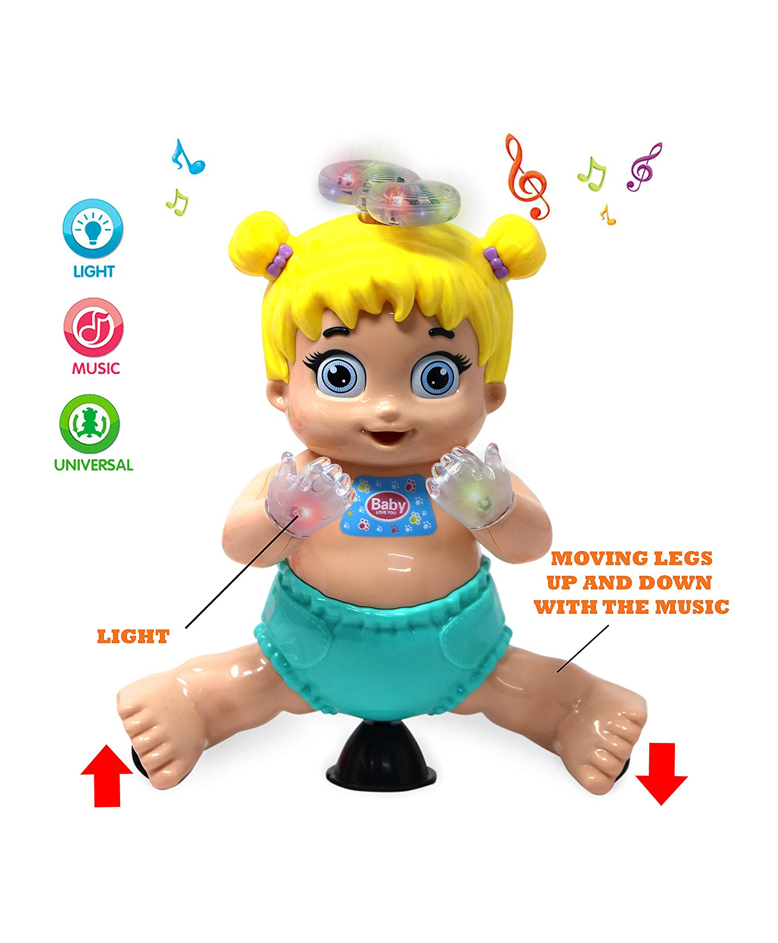 YAMAMA 360 Degree Rotating Musical & Dancing Doll with Bump n Go Action - Multicolour-picture-12
