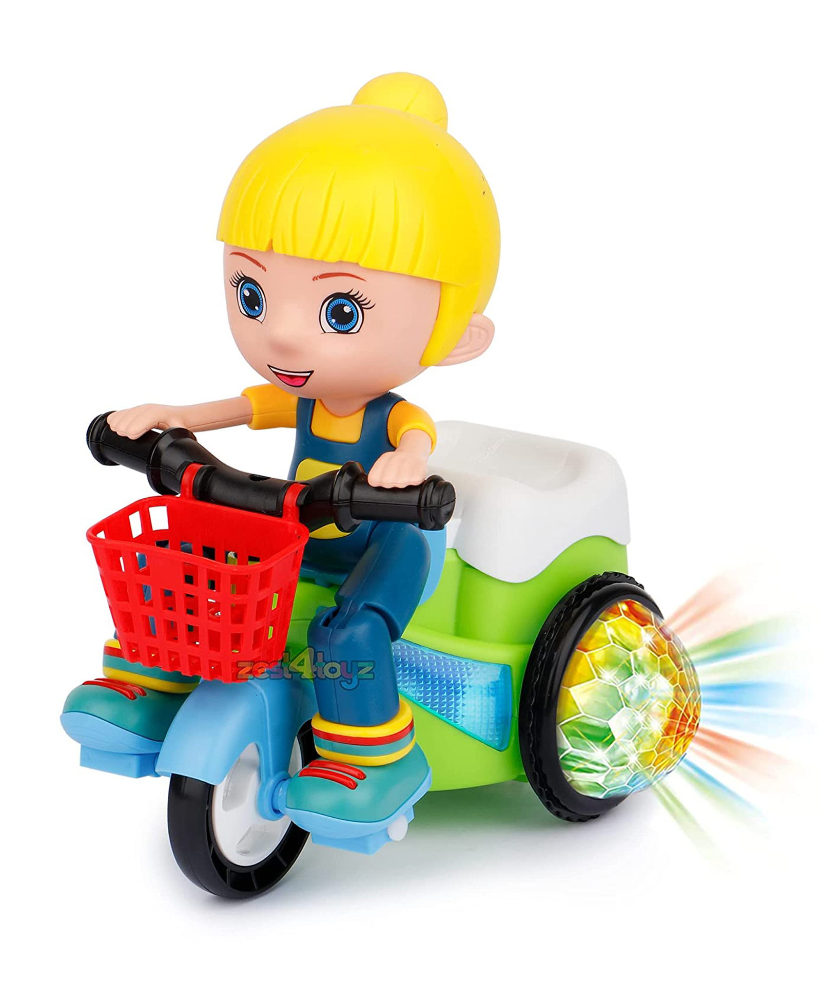 YAMAMA Musical & Dancing Stunt Bicycle Doll with Bump n Go Action & 4D Lights - Multicolour-image-49