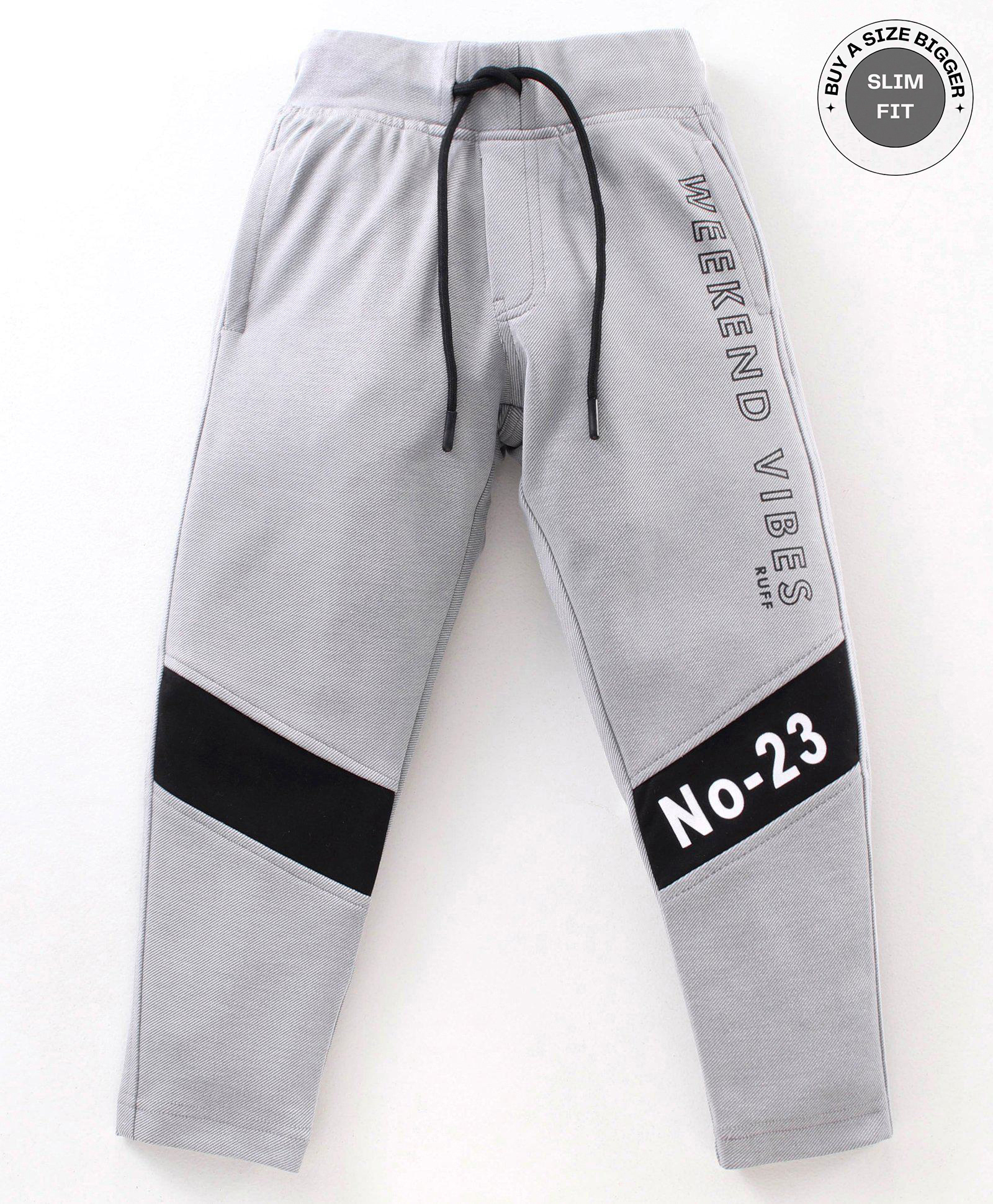 Ruff Full Length Lounge Pant Text Print - Grey-image-15
