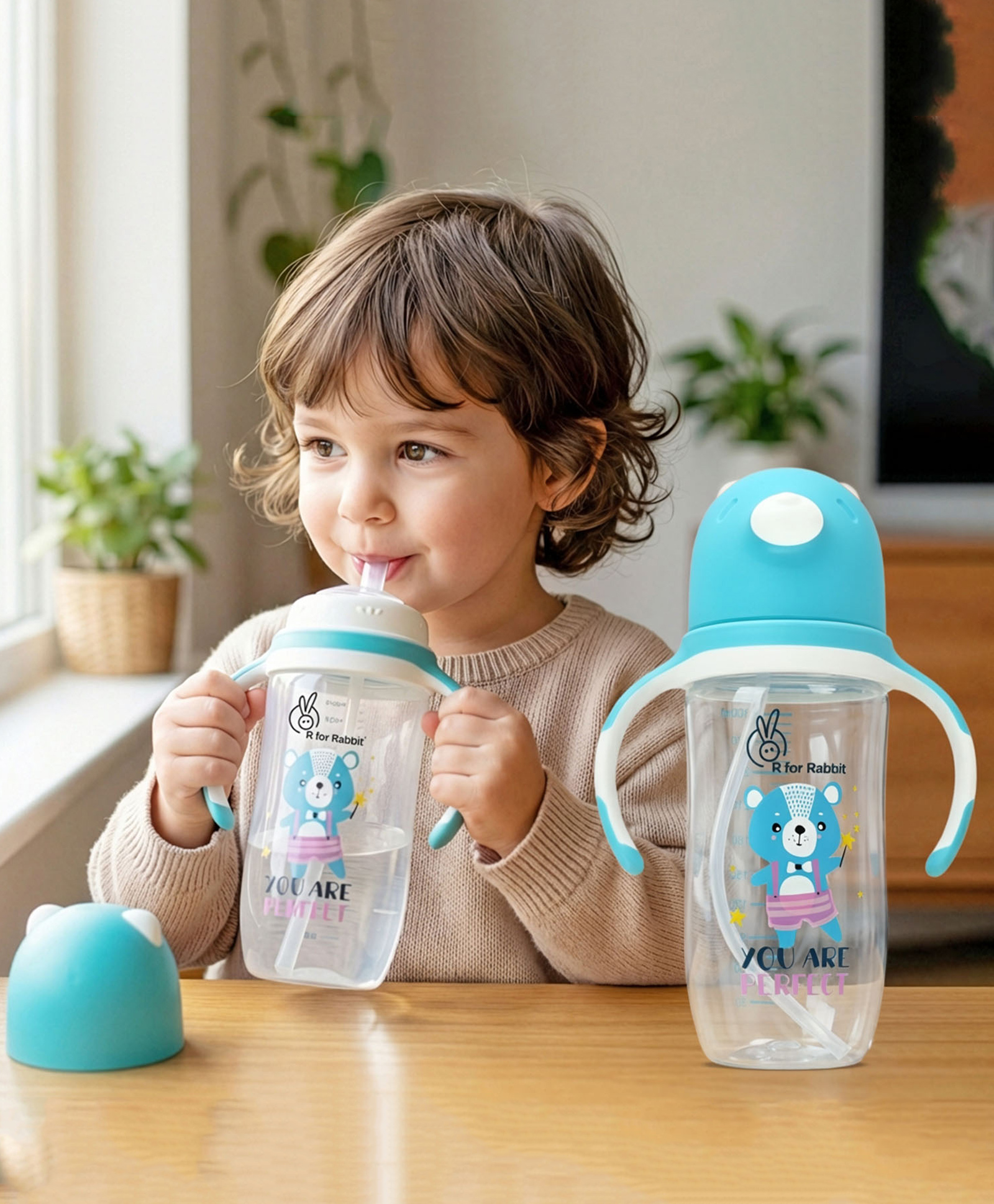 R for Rabbit Twin Handle Straw Sipper Blue - 300 ml-picture-30