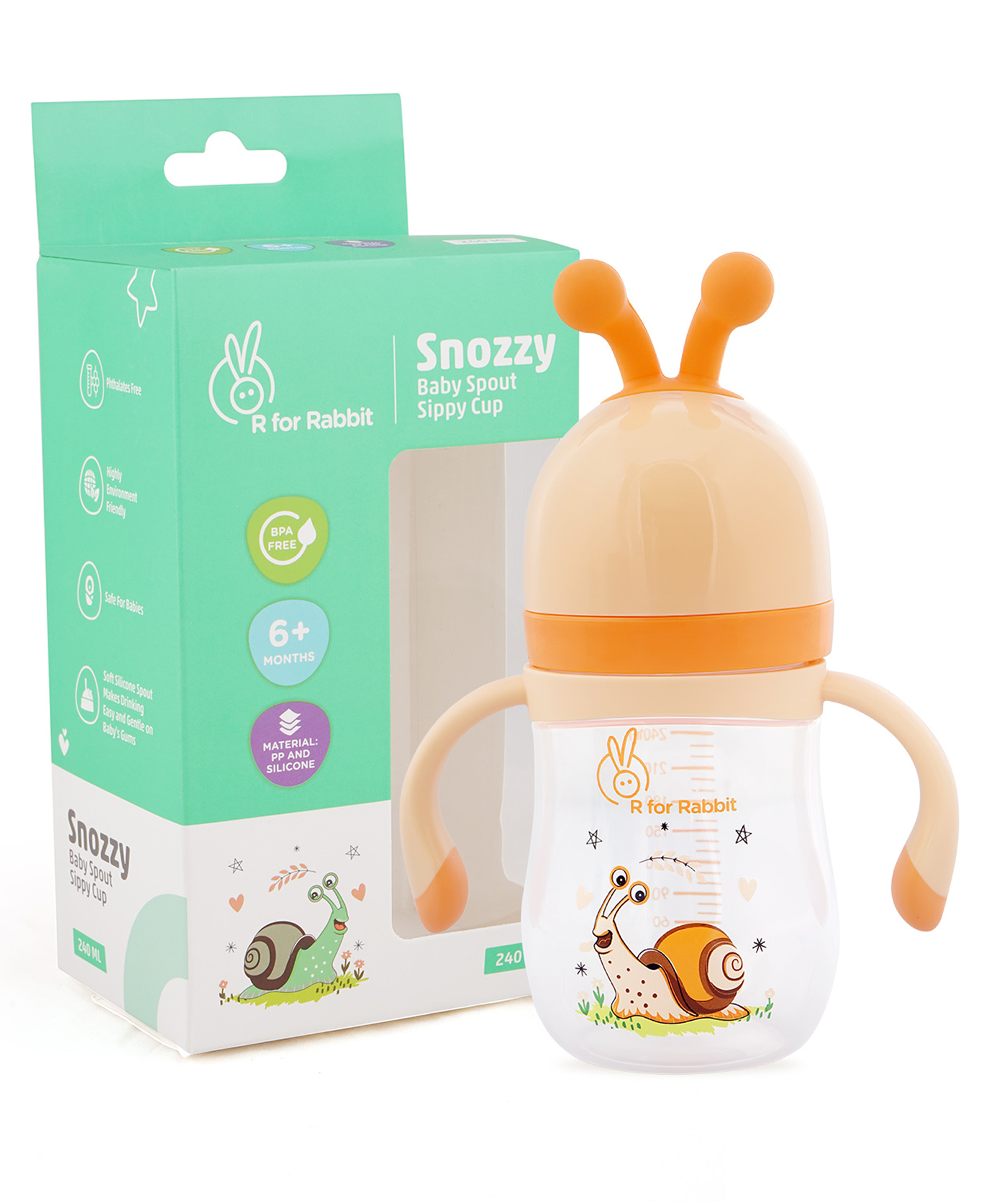 R for Rabbit Snoozy Baby Spout Sippy Cup Orange - 240 ml-image-12